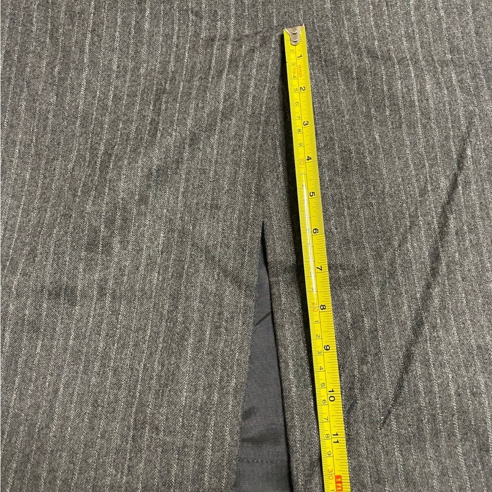 Rafaellla Gray & White Pinstripe Wool Maxi Skirt - Picture 6 of 10